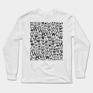 W - Typography (Black) Long Sleeve T-Shirt